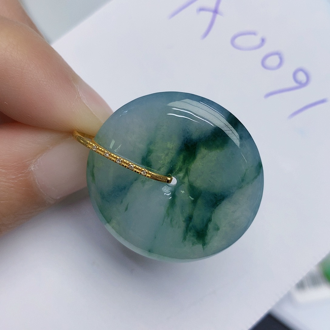 翡翠颈饰18K金镶嵌235789