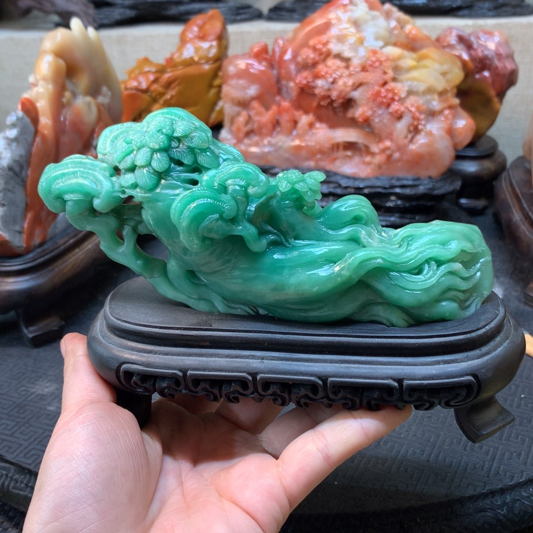 四川石四川绿摆件