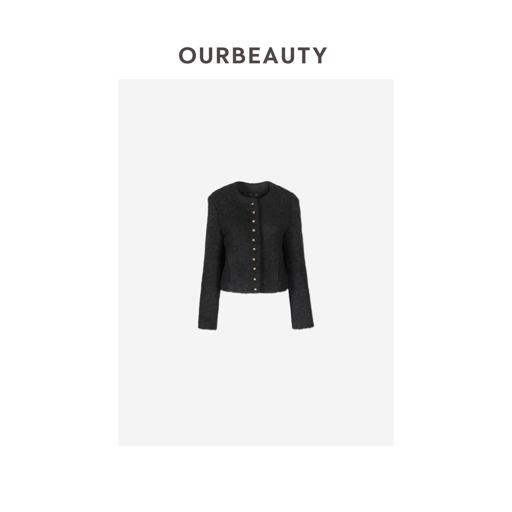 【OURBEAUTY】正肩纽扣式外套