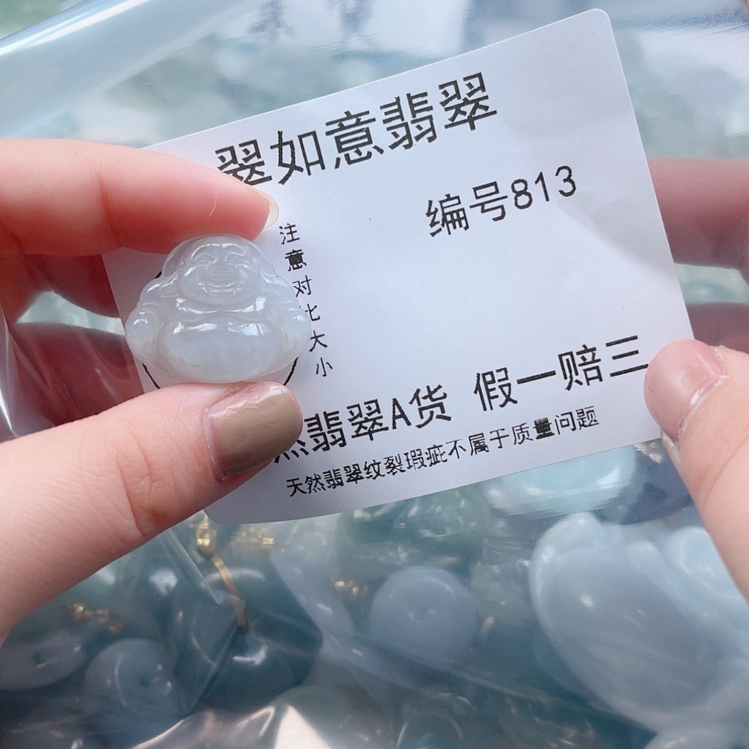 翡翠颈饰未镶嵌天然翡翠813