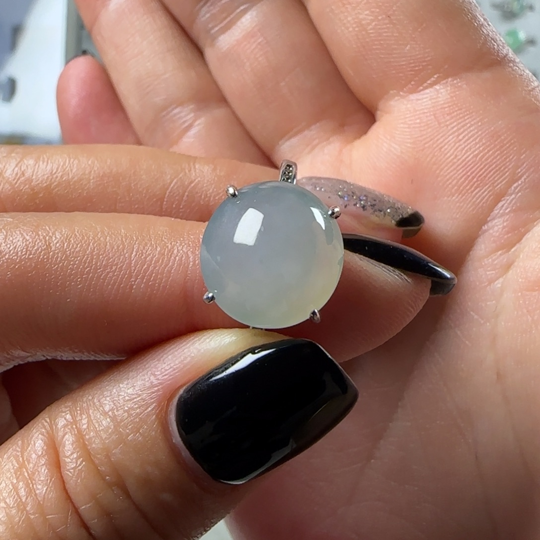 翡翠银S925镶嵌戒指