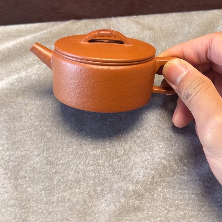 紫砂茶壶生砂朱泥平底汉瓦115cc