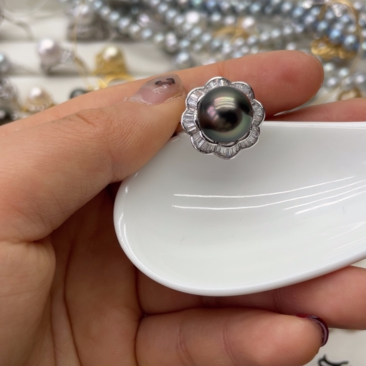 海水珍珠戒指银S925镶嵌