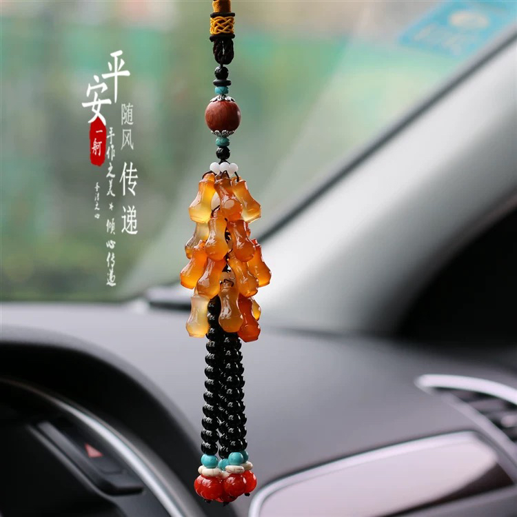 天然玉石玉髓玛瑙车挂车内装饰挂件平安宝瓶