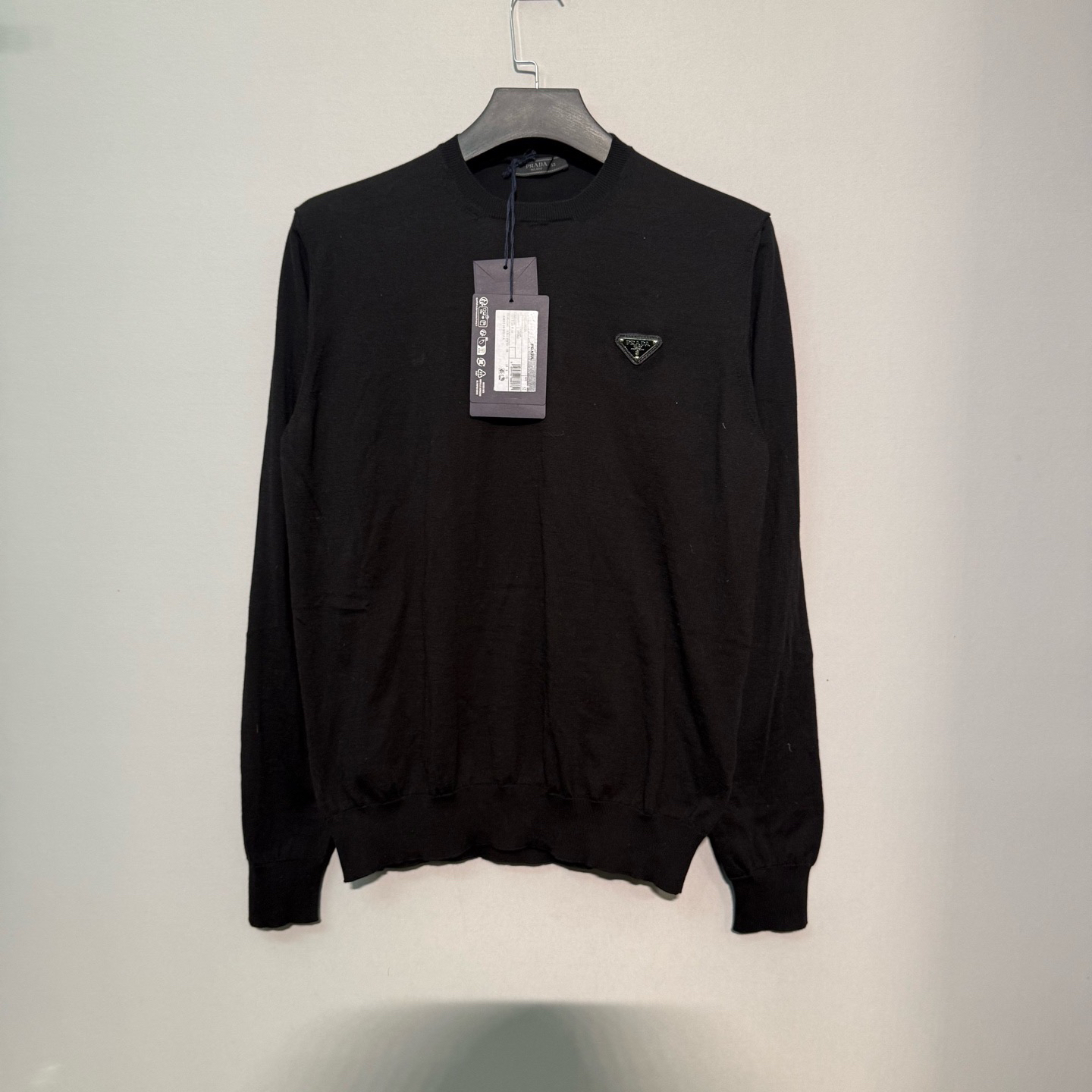 未使用 Prada/普拉达 黑色长袖针织毛衣 52码 价8900