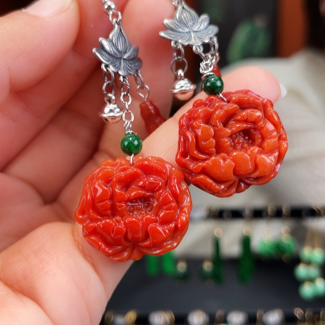 翡翠未镶嵌耳饰饰品