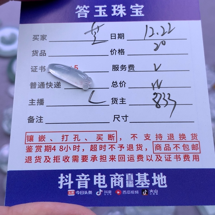 未镶嵌挂件翡翠芝