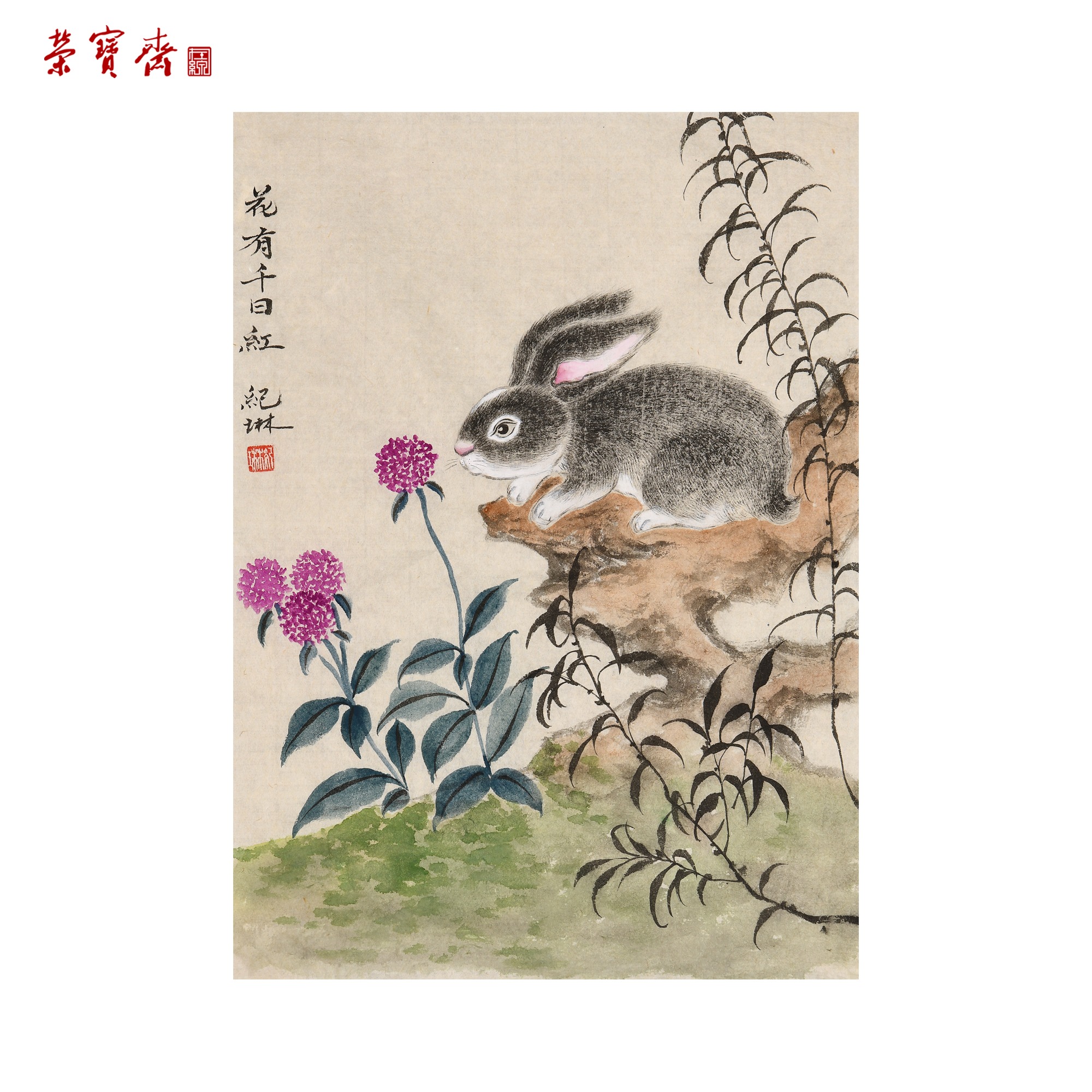 早26（g92003）《花有千日红》书画 纸本 25*35cm