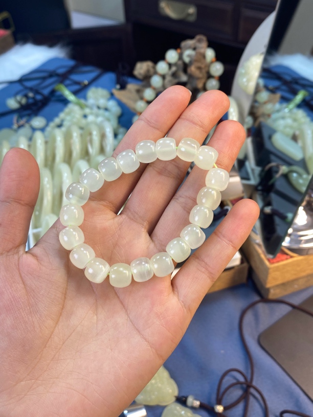 天然玉石 算盘珠手串