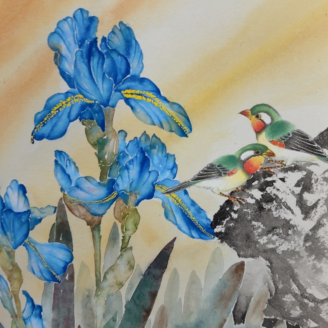 国画国画作品山水花鸟纯手绘