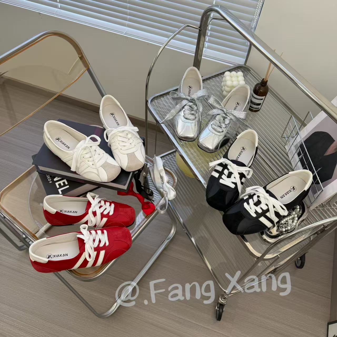 【方向】内增高 4cm复古德训鞋女夏季新款芭蕾风时尚百搭运动阿甘鞋