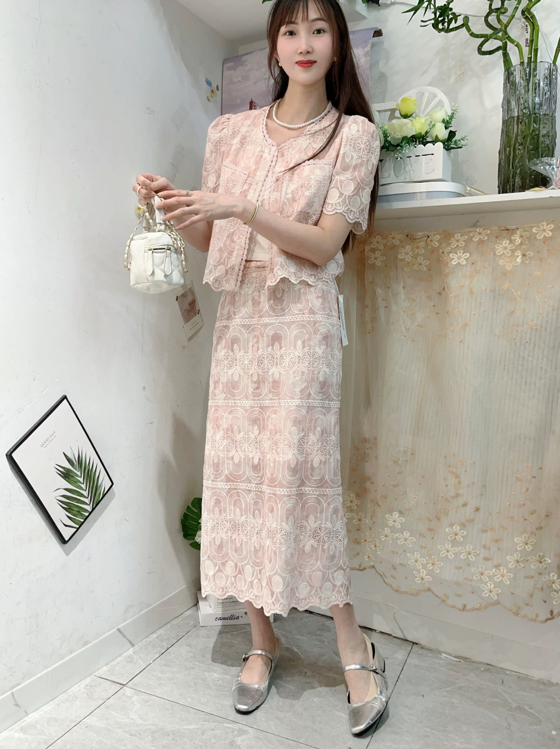 8061#新款夏季时尚【衣长46裙长78】国风设计感两件套【3-3】