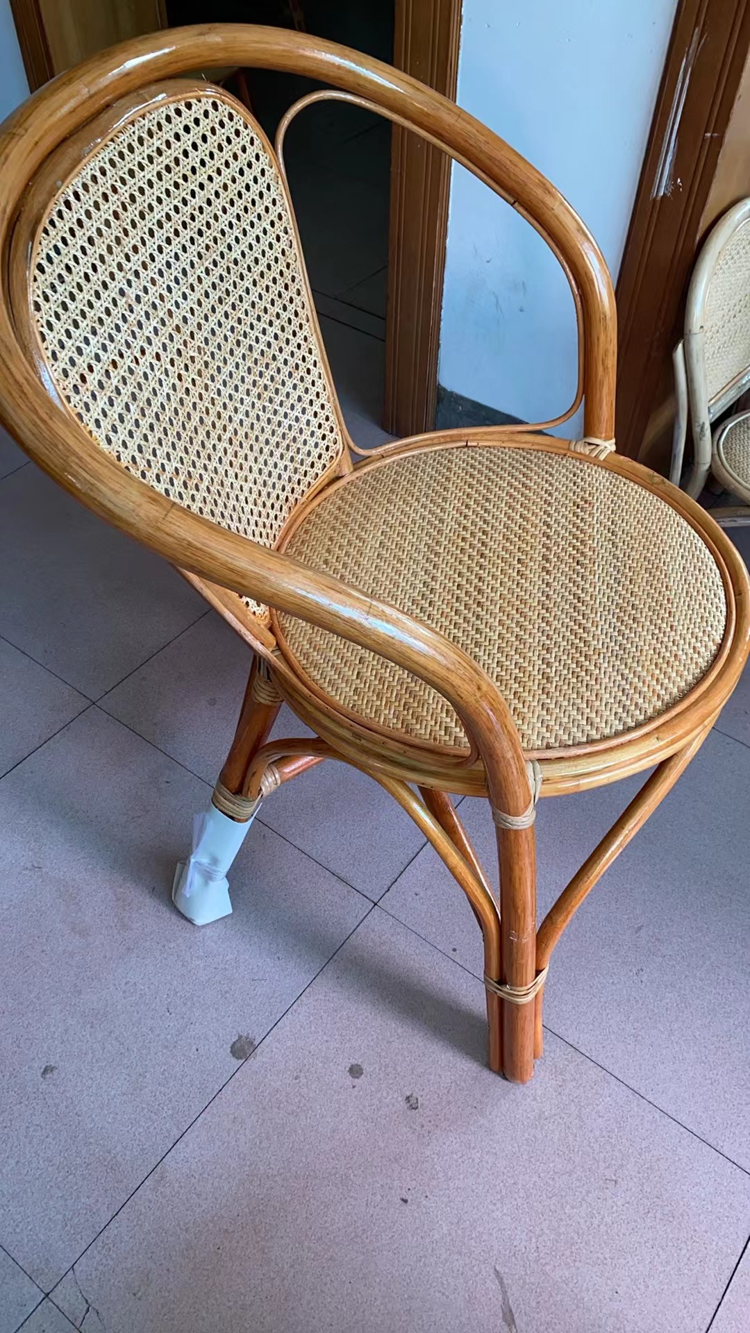 手工客厅藤编复古桌椅靠背椅阳台休闲45高X47宽X背高81椅子家用