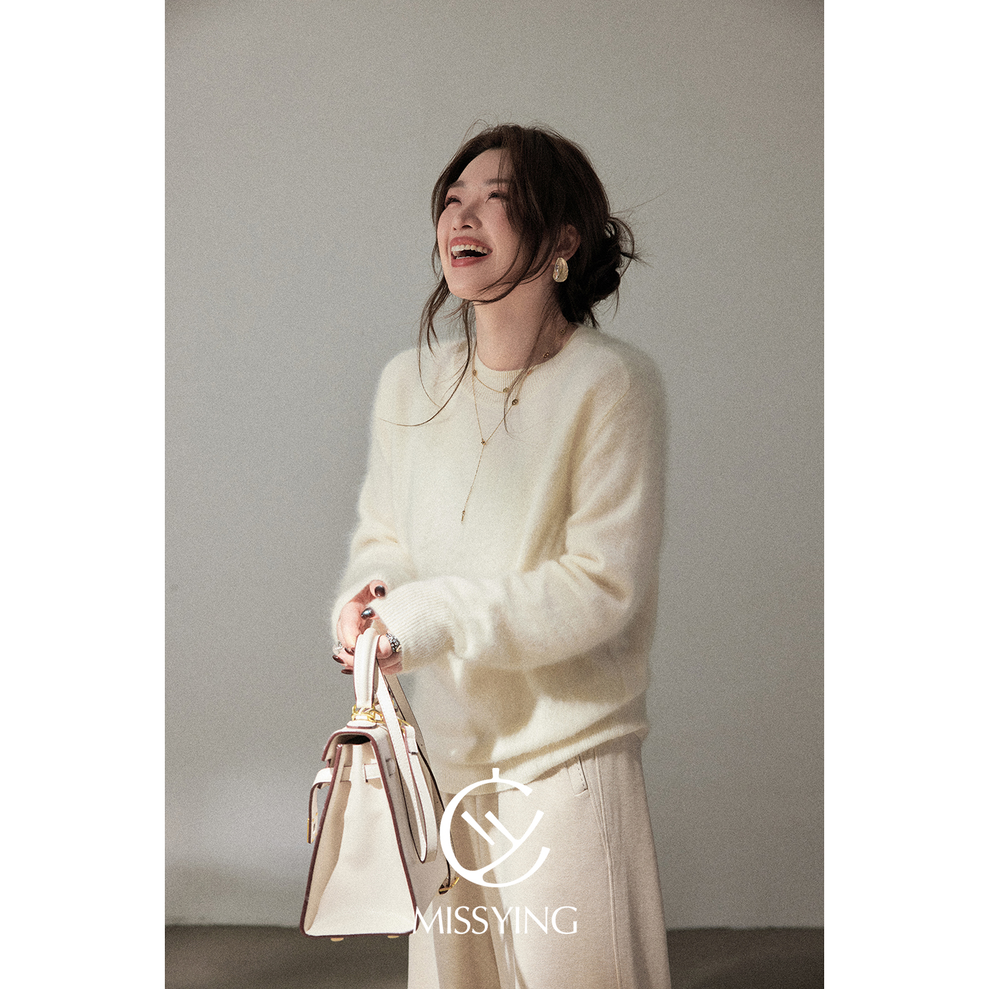 应小姐黑标【午后暖阳】微胖大码绵羊毛+山羊绒+桑蚕丝针织衫毛衣