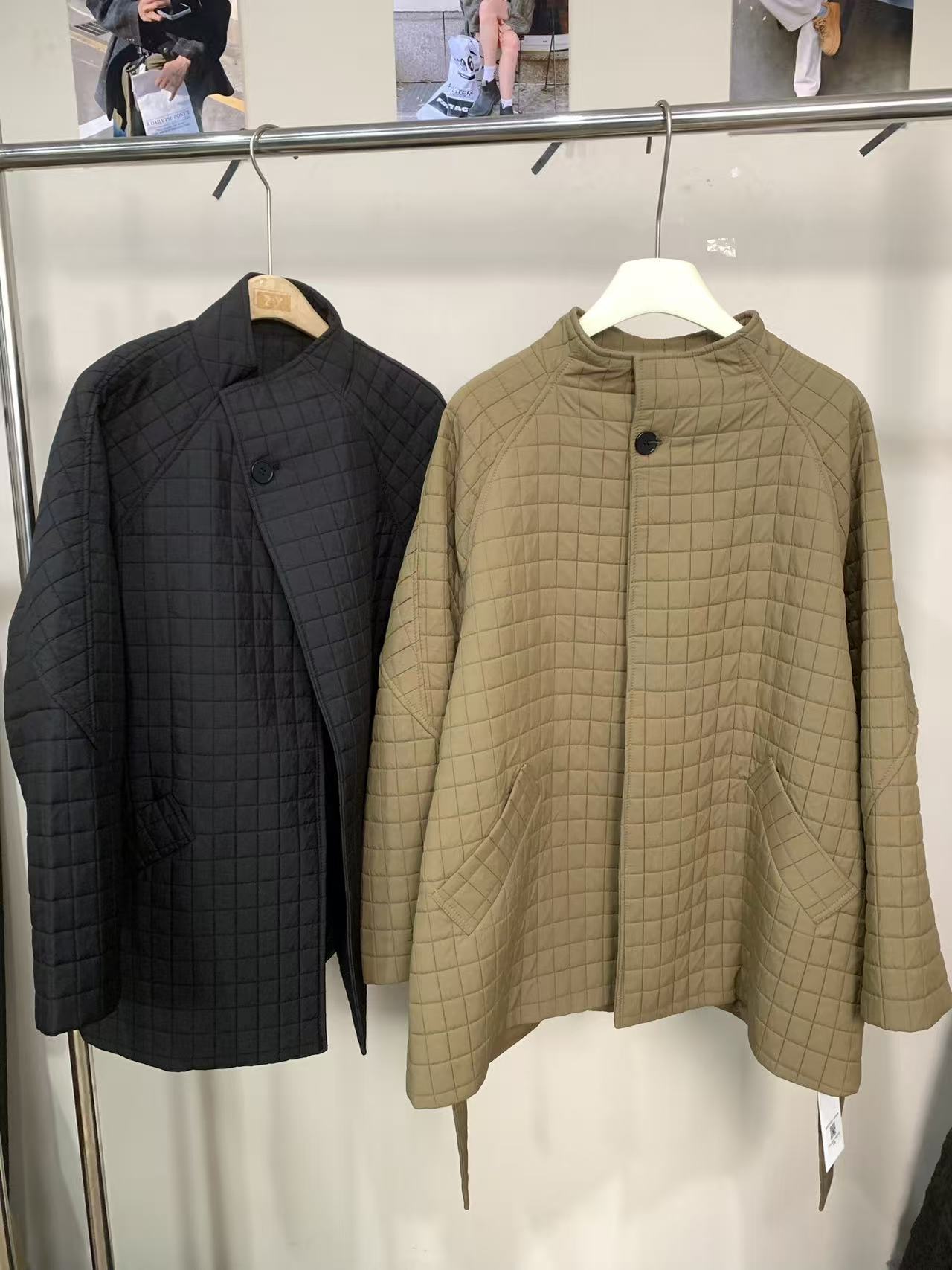 『雨美 Show』1250立领格子棉服外套