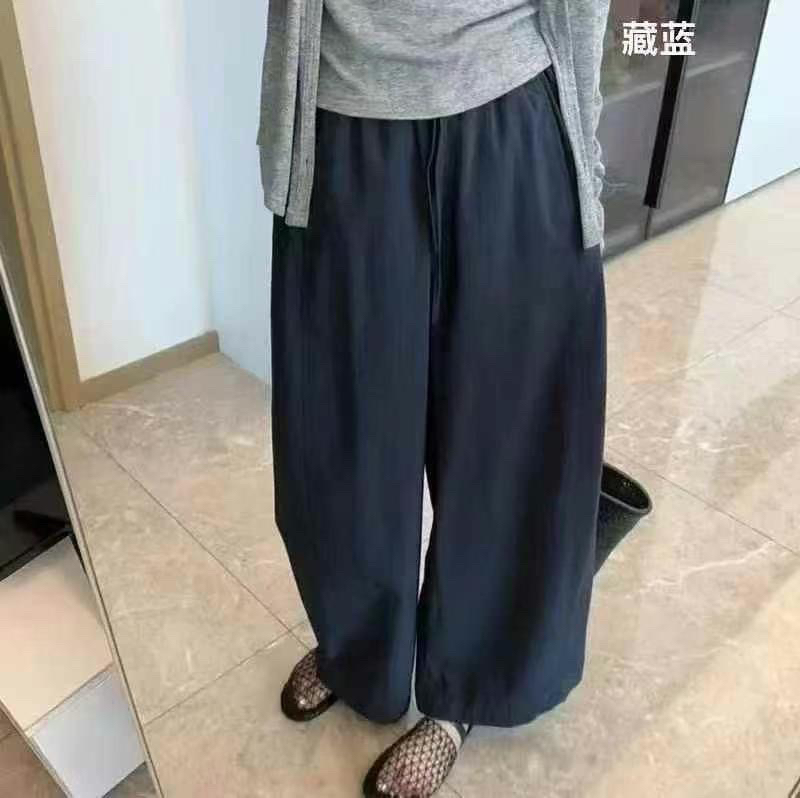 秋款棉时尚百搭抽绳松紧腰气球裤弯刀休闲裤女