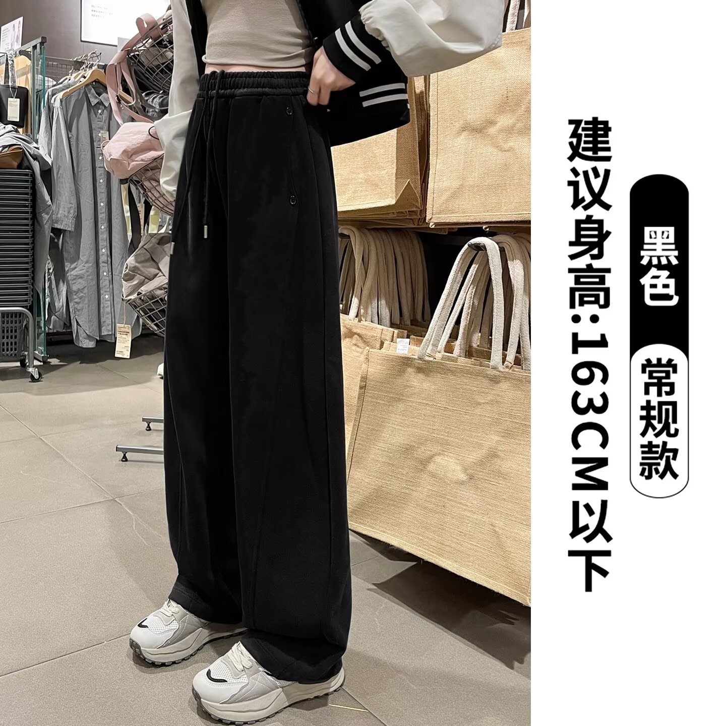 休闲裤男女同款2025春秋直筒宽松阔腿裤美式卫裤运动潮裤