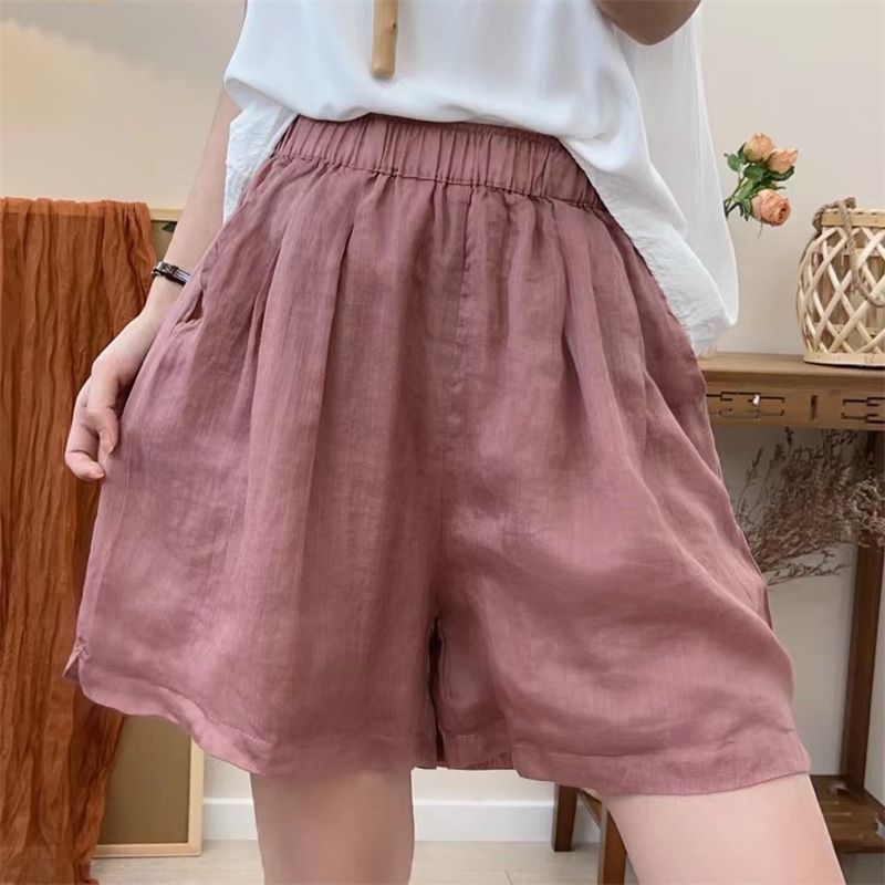 【现货+运费险】棉麻阔腿短裤宽松显瘦休闲裤文艺复古哈伦裤Y692