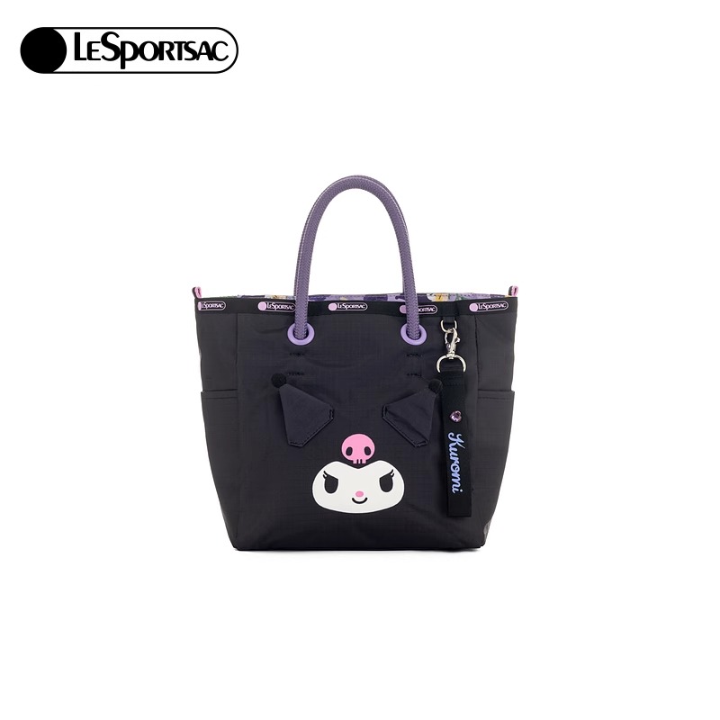 LeSportsac乐播诗2025新款酷洛米花园系列可爱休闲黑色双面托特包