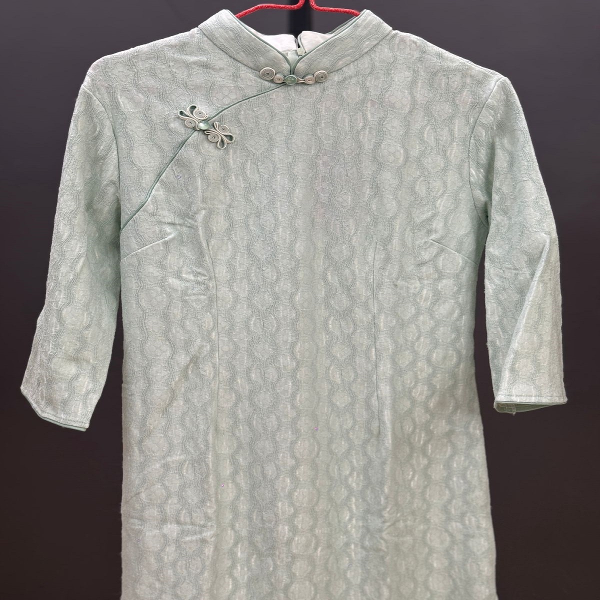 立领提花七分袖时尚中国风旗袍连衣裙ZY2298