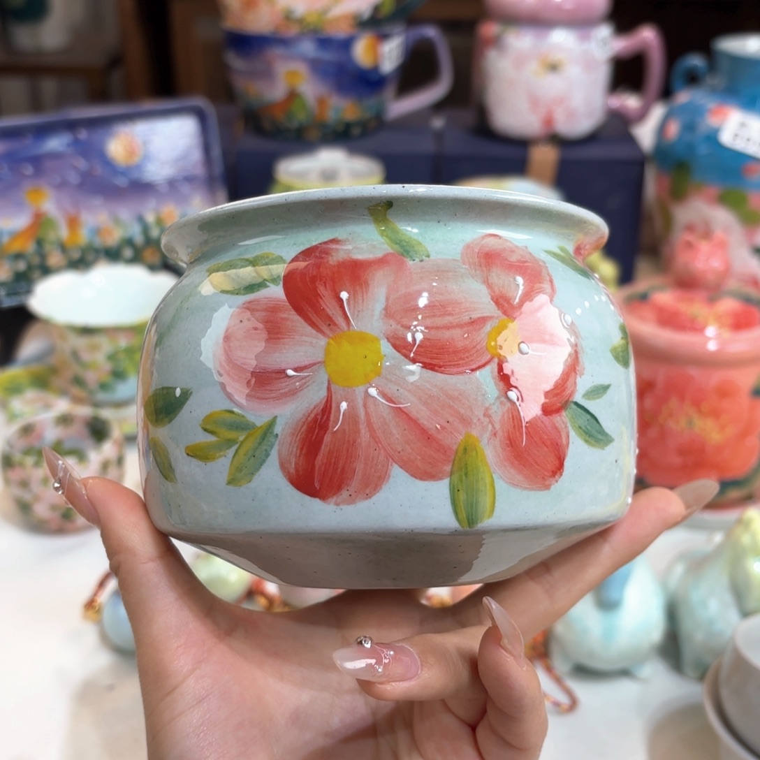 景德镇手绘高温釉下彩陶瓷茶具