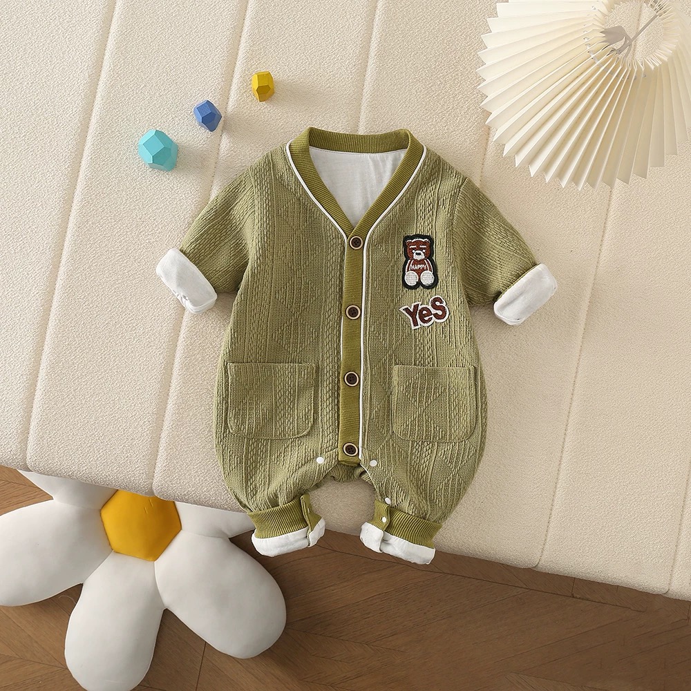 2025韩系秋爬服哈衣超连体衣学院风男童331