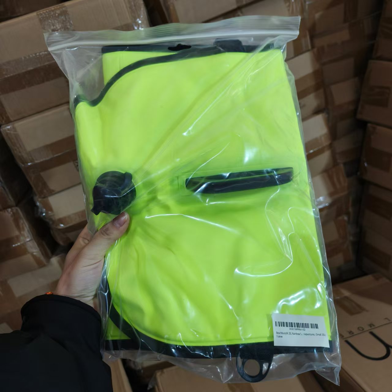 荧光绿色（无绑带） 双气囊 游泳跟屁虫 浮标