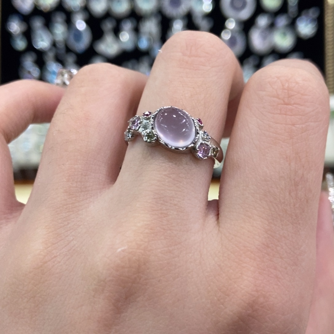 戒指银S925镶嵌萤石