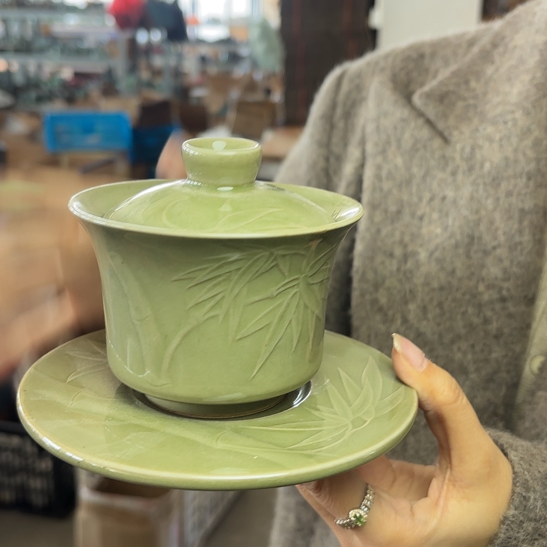 龙泉云间青瓷小米茶器