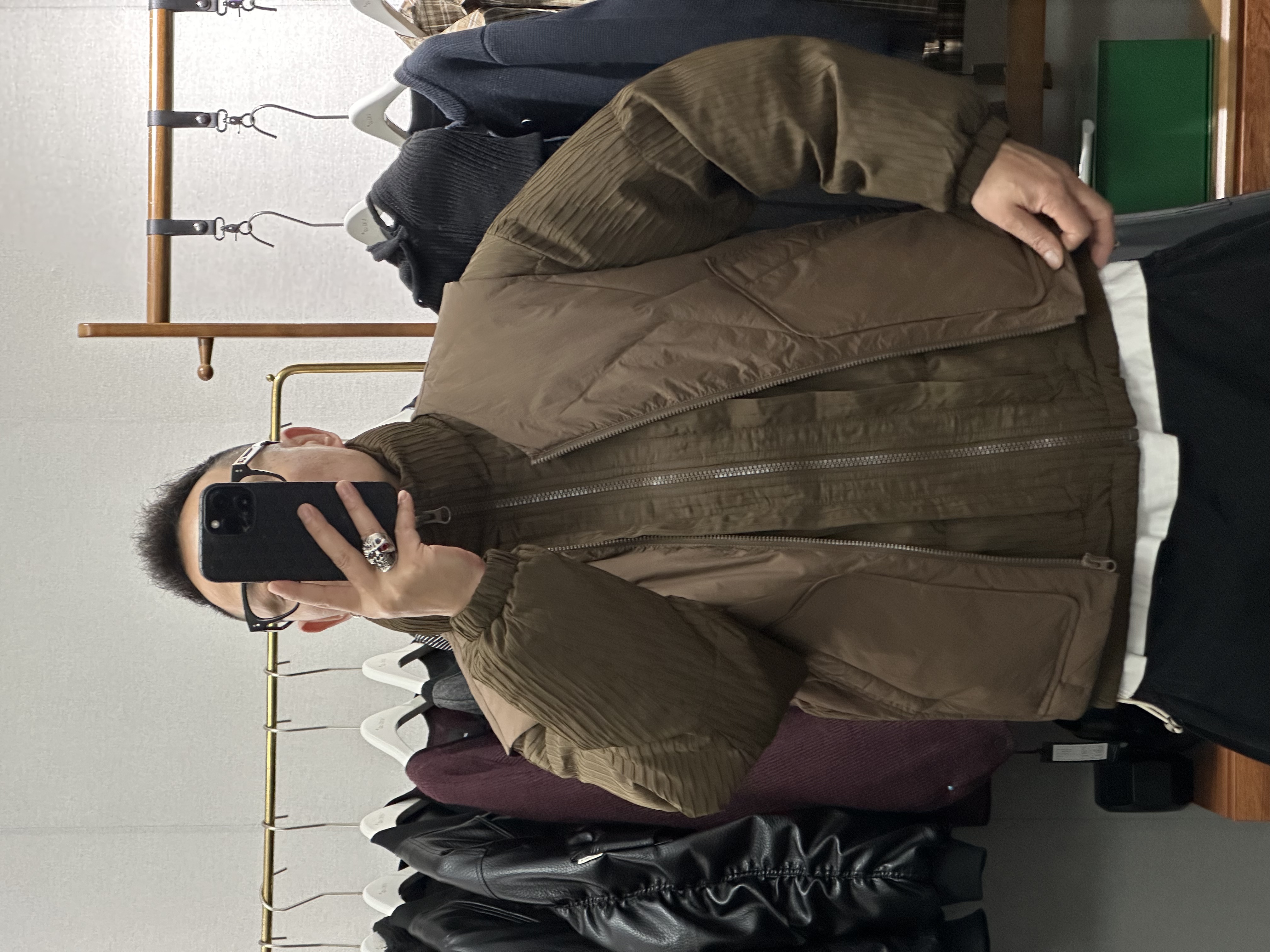 高品质时尚潮牌真两件拼搭宽松夹克羽外套-8618