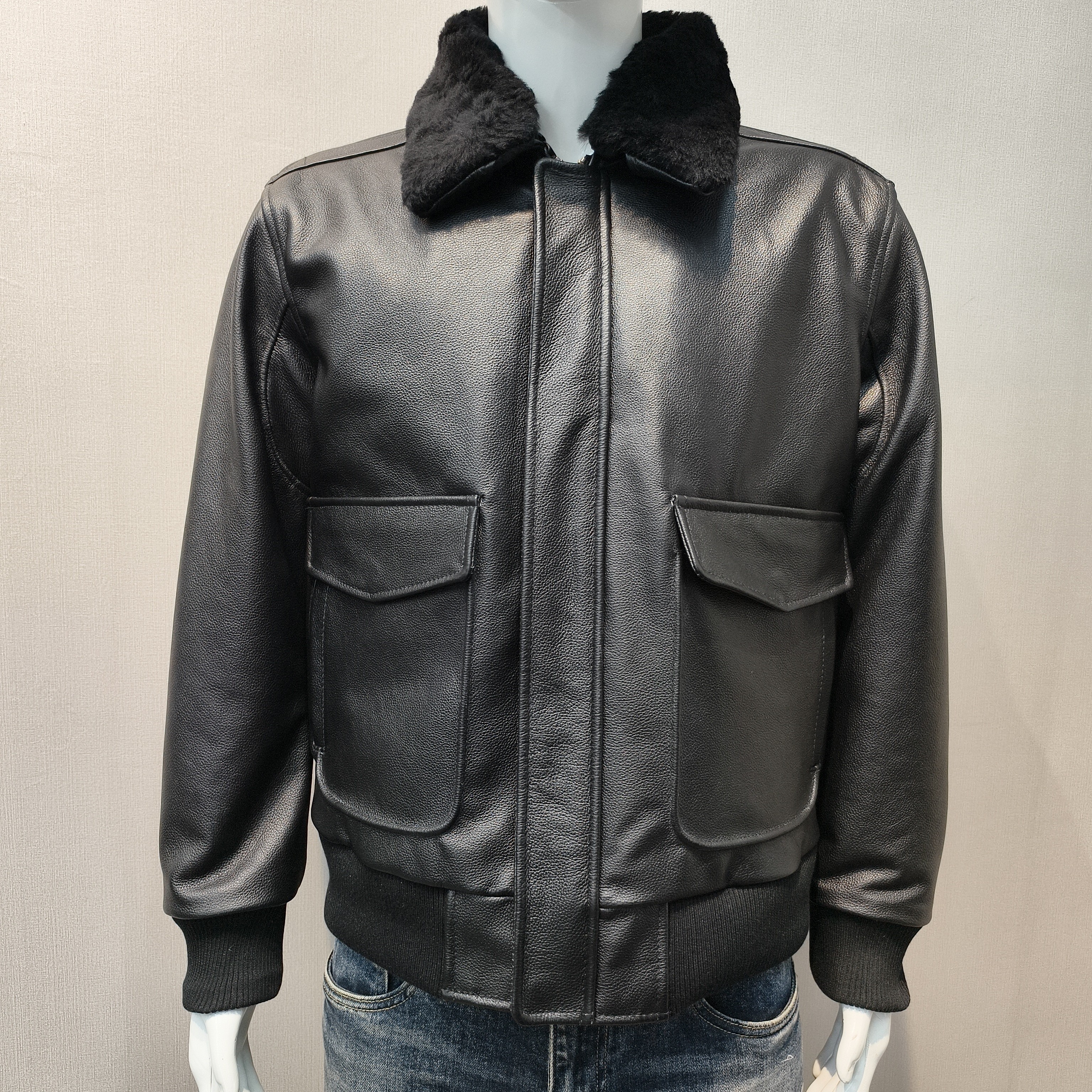 G1空军飞行员夹克男士真皮皮衣