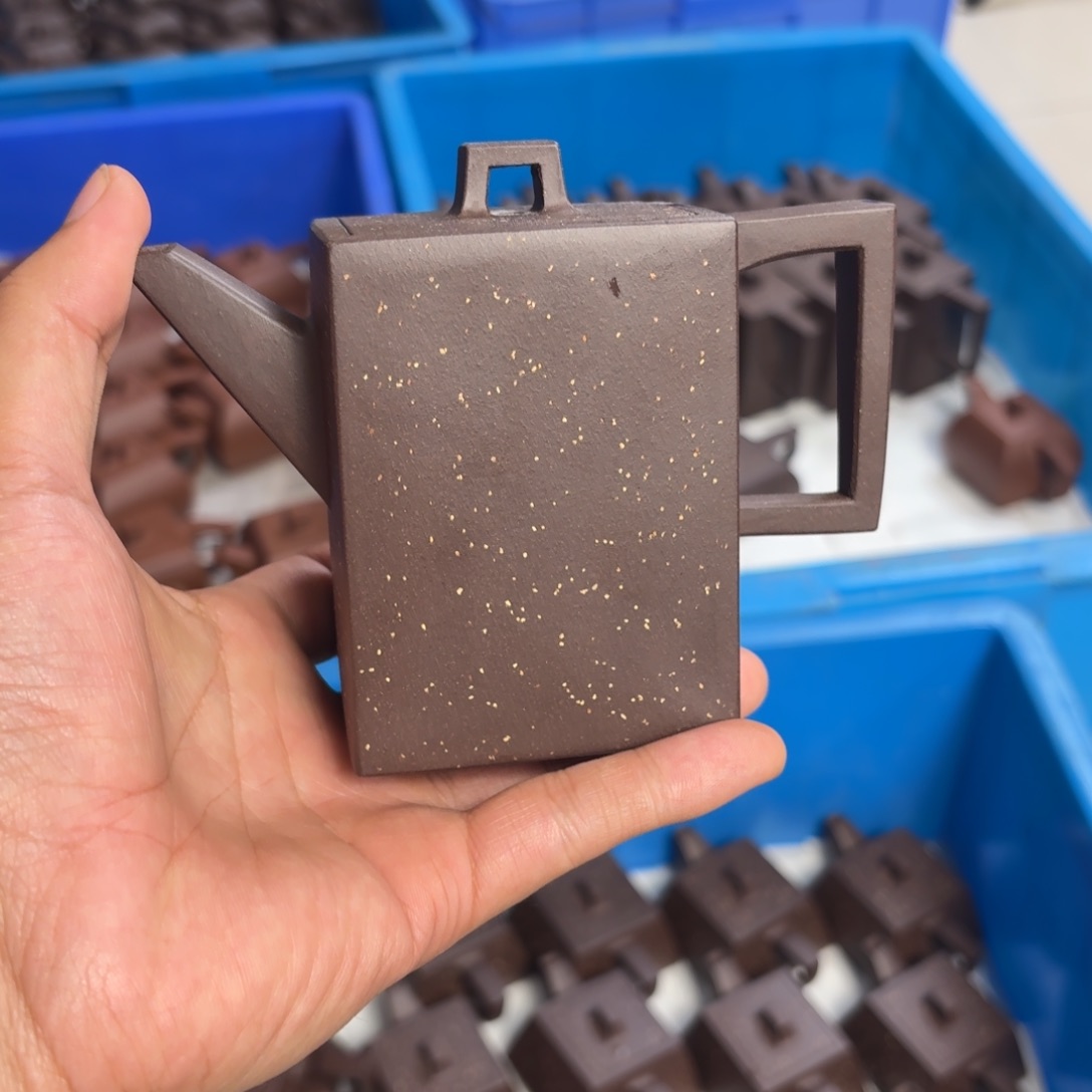 茶壶紫砂木**午全手工砖方220c紫泥铺沙
