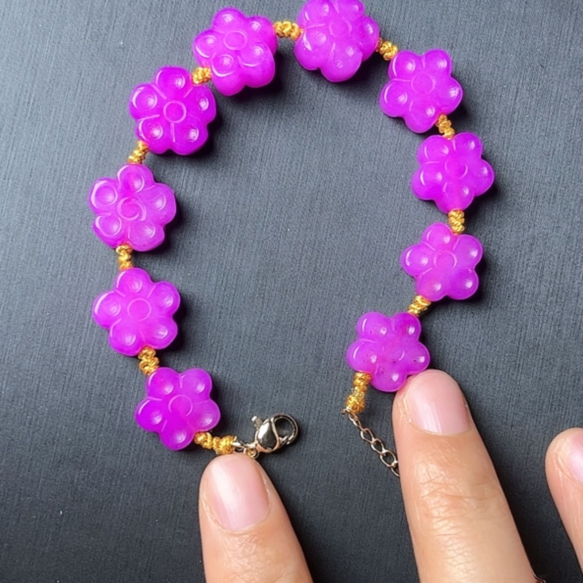 【闪购商品】琉璃DIY舒具石老油料冰粉花花手串