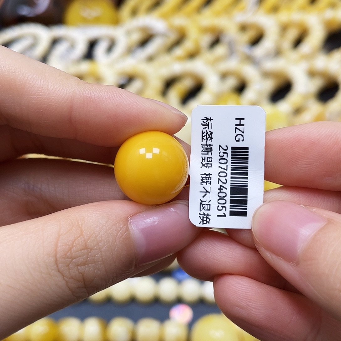 未镶嵌蜜蜡裸石圆珠15.2mm