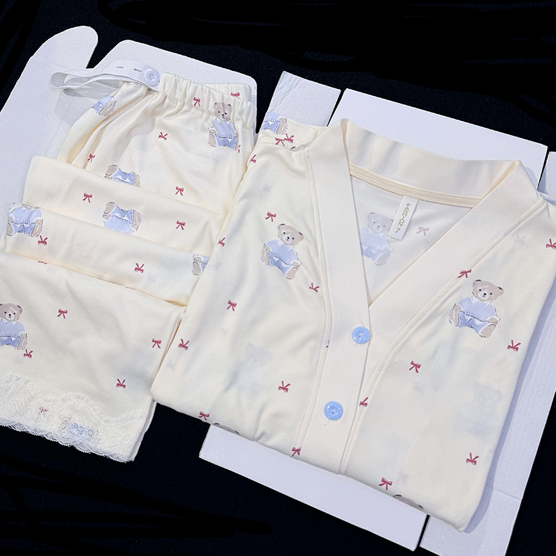 【秋冬透气棉~可拆卸胸垫】月子服11-3月份产后孕妇哺乳长袖家居服