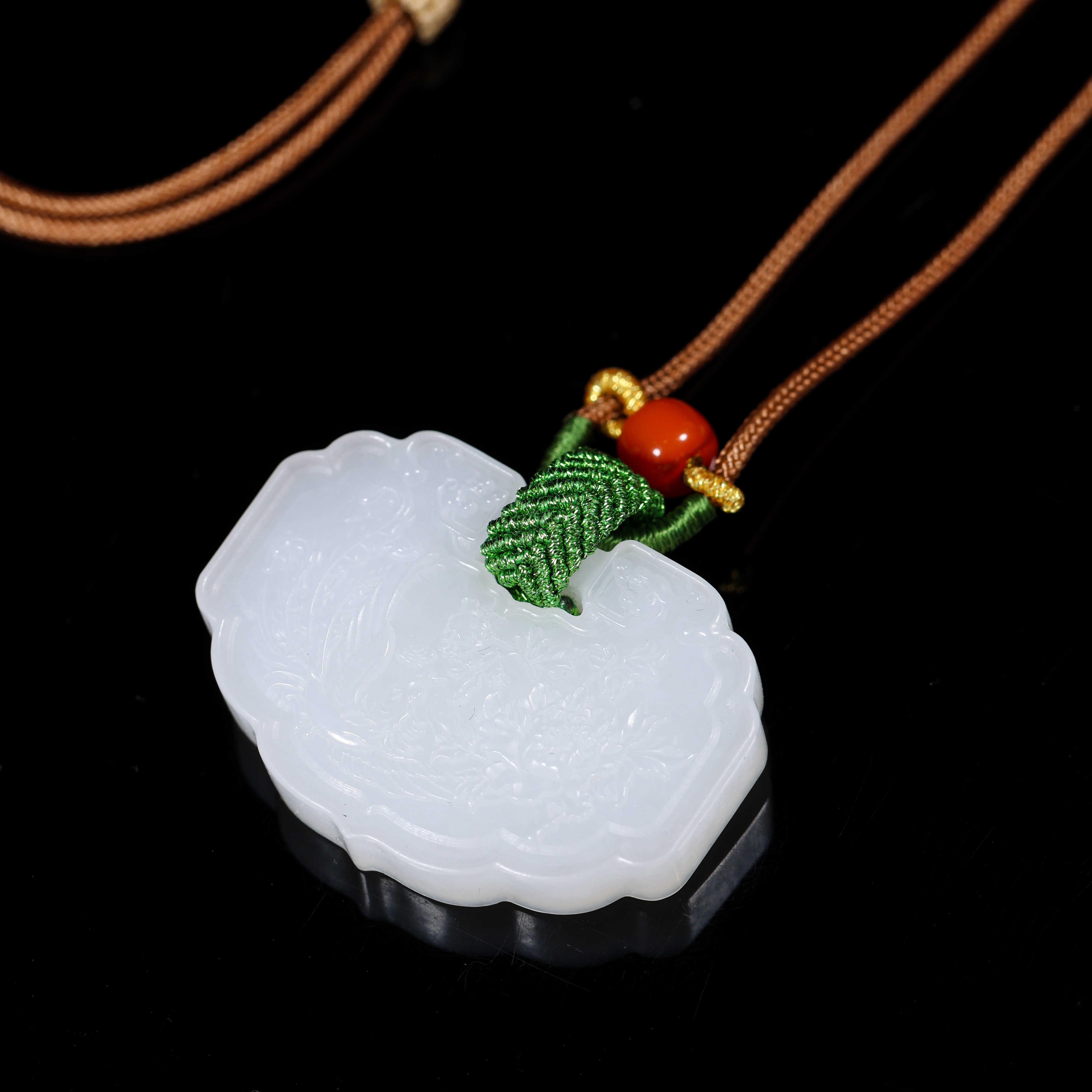 【传家】新中式国风珠宝手工设计和田玉如意锁吊坠项链