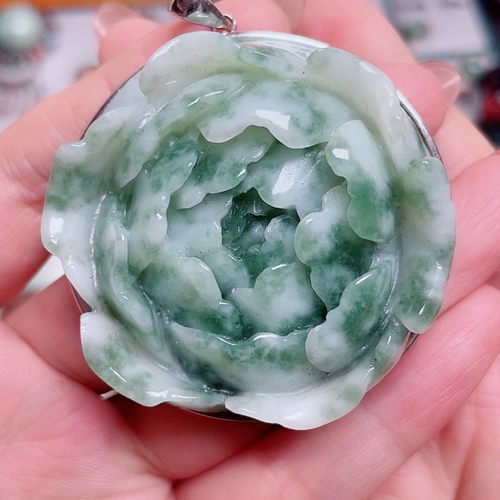 透闪石-蛇纹石玉银S925镶嵌颈饰