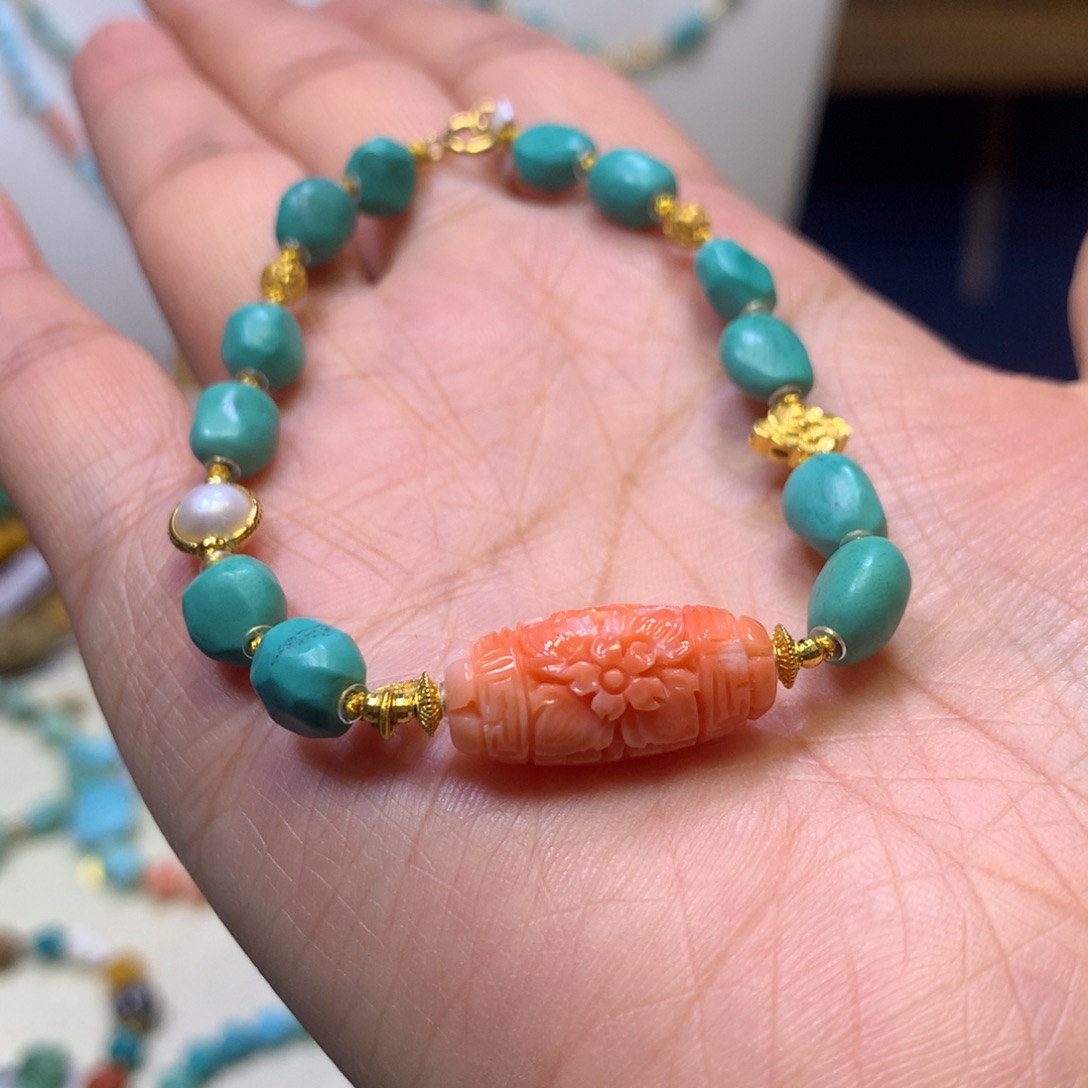 绿松石18K金镶嵌单圈