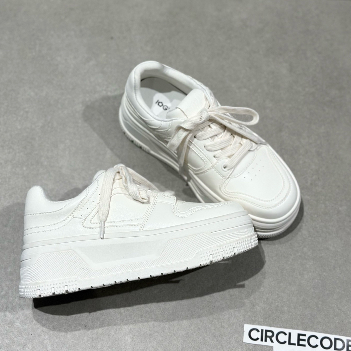 6CM增高牛皮小白鞋女2025新款厚底系带休闲板鞋百搭运动鞋松糕鞋