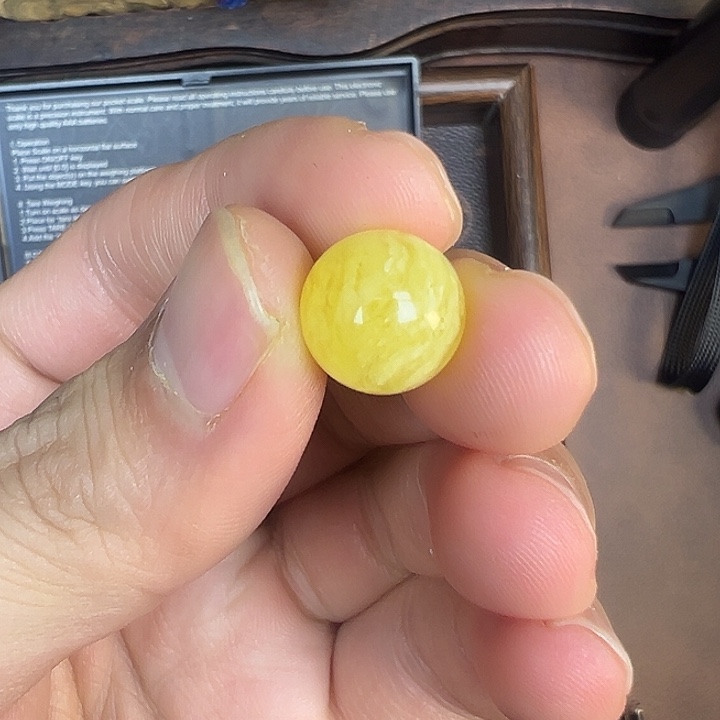 琥珀未镶嵌裸石蜜蜡单珠圆珠配饰