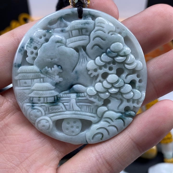 翡翠未镶嵌颈饰天然保真a货翡翠