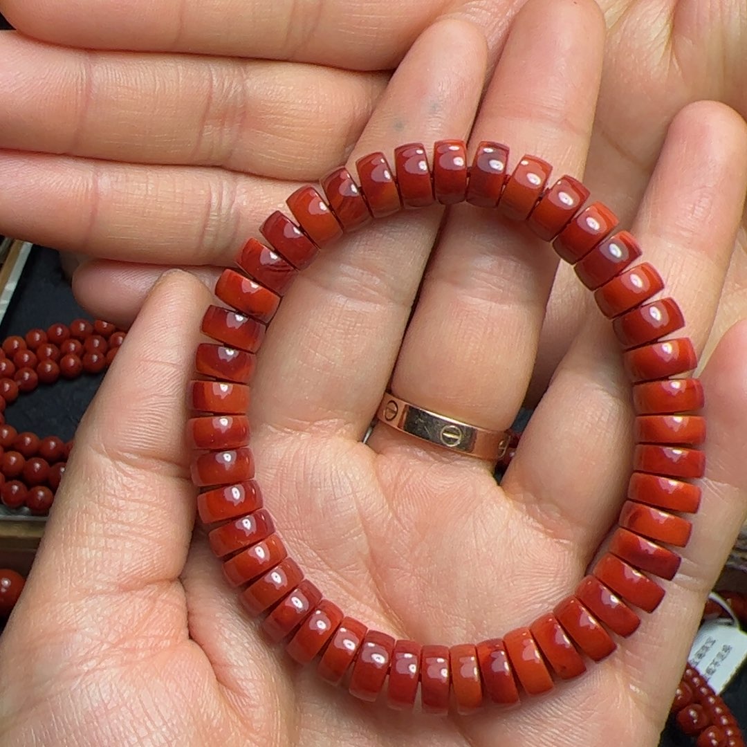 长***安南红玛瑙未镶嵌手串