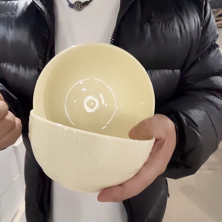 瓷片景德镇陶瓷黄希希浮雕6寸面碗2只