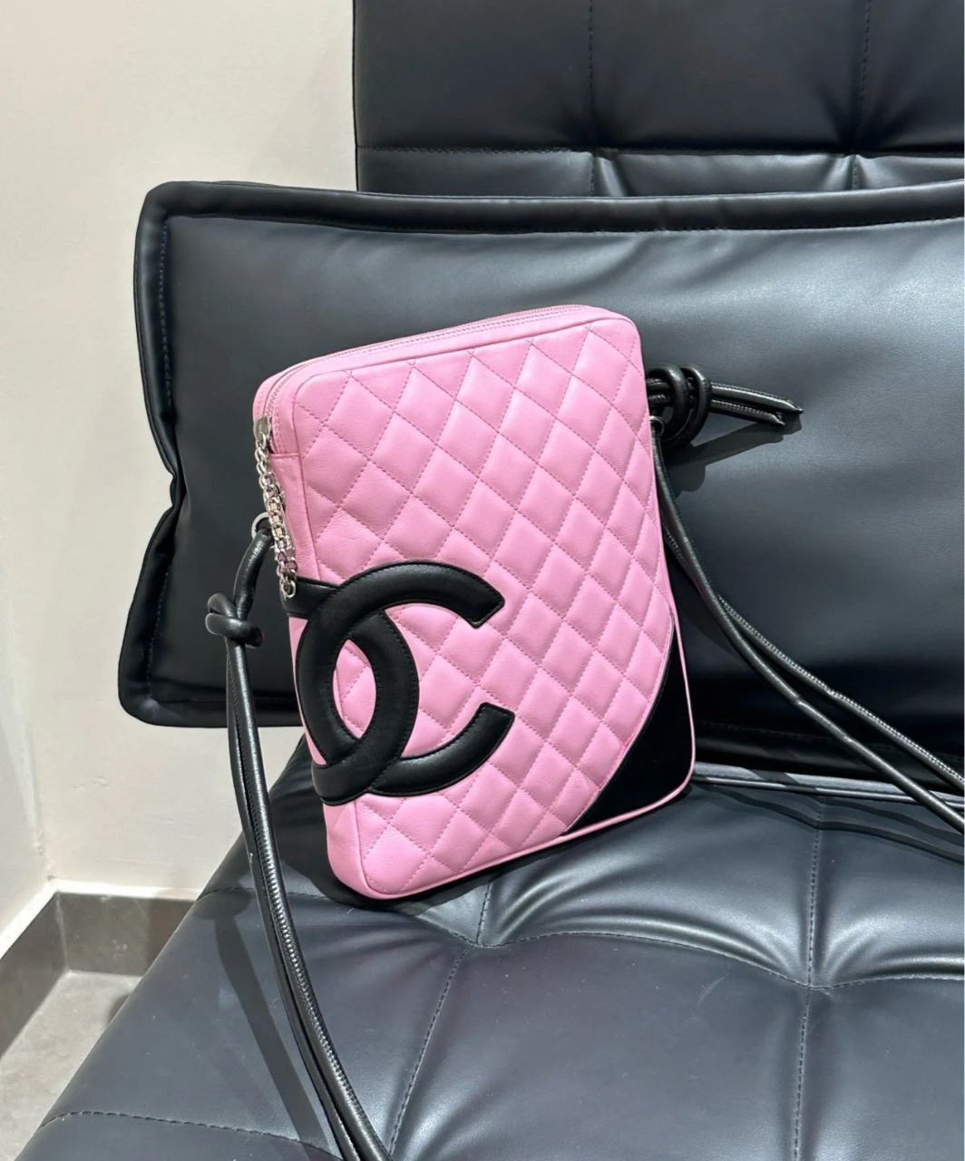 95新 Chanel/香奈儿 黑粉康鹏相机包 12960182