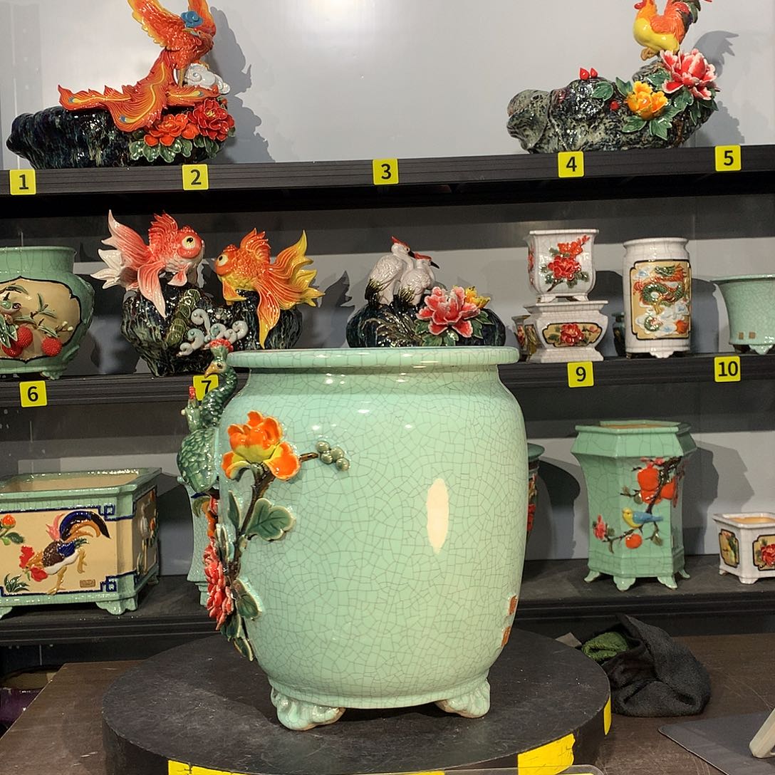 用***1高温烧制石湾花盆