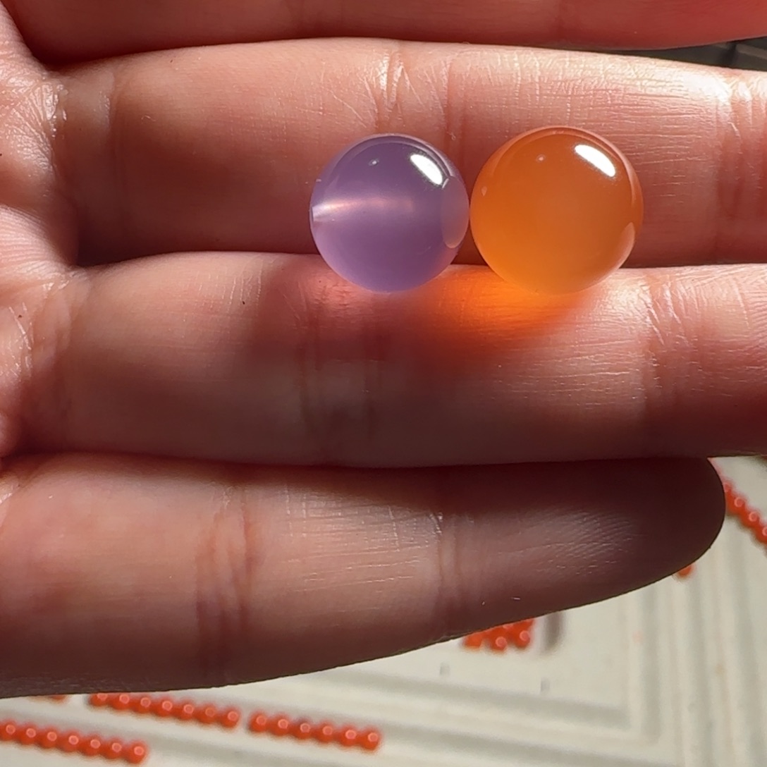 玛瑙/玉髓10mm未镶嵌对珠