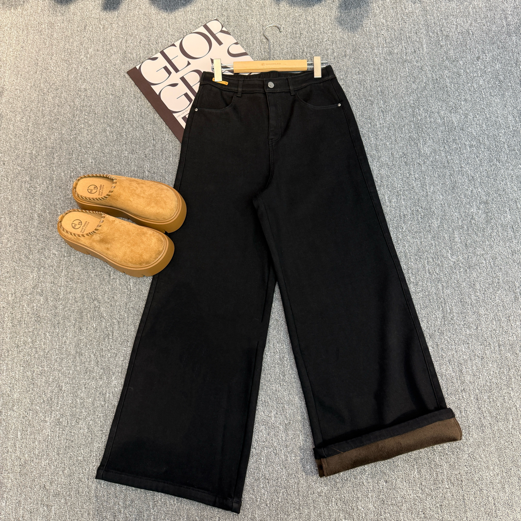 《水淼》冬季新款加绒款1617阔腿裤显瘦时尚休闲百搭宽松