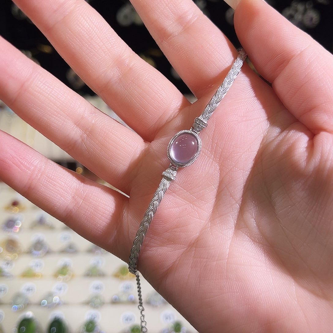 茜***萤石手链银S925镶嵌