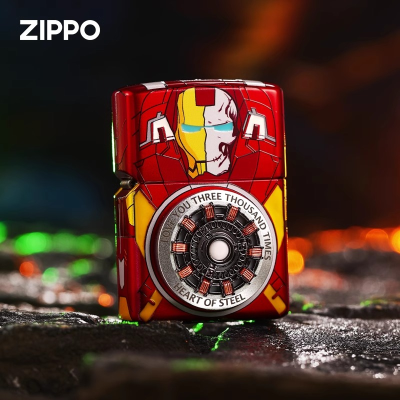 ZIPPO/之宝打火机钢铁之心男士复古红色个性防风礼物DYX1H1F1