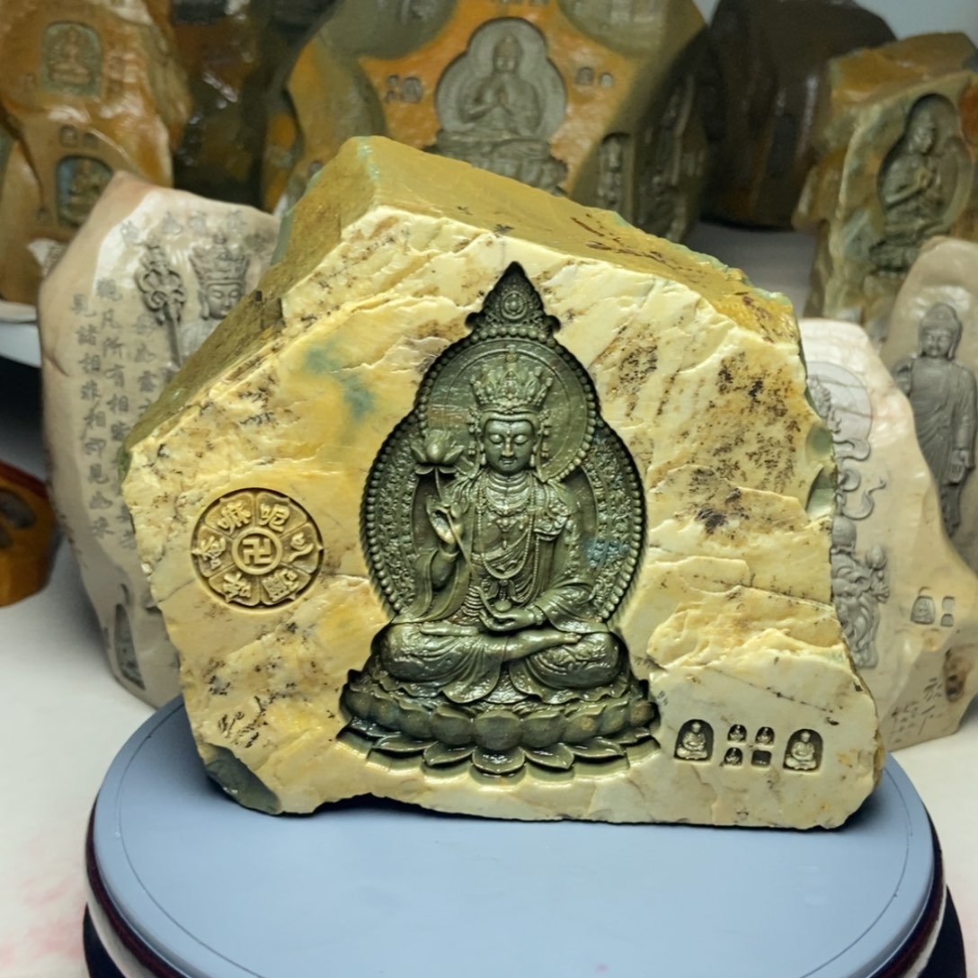 有机玻璃新疆土鲁番石头雕刻摆件
